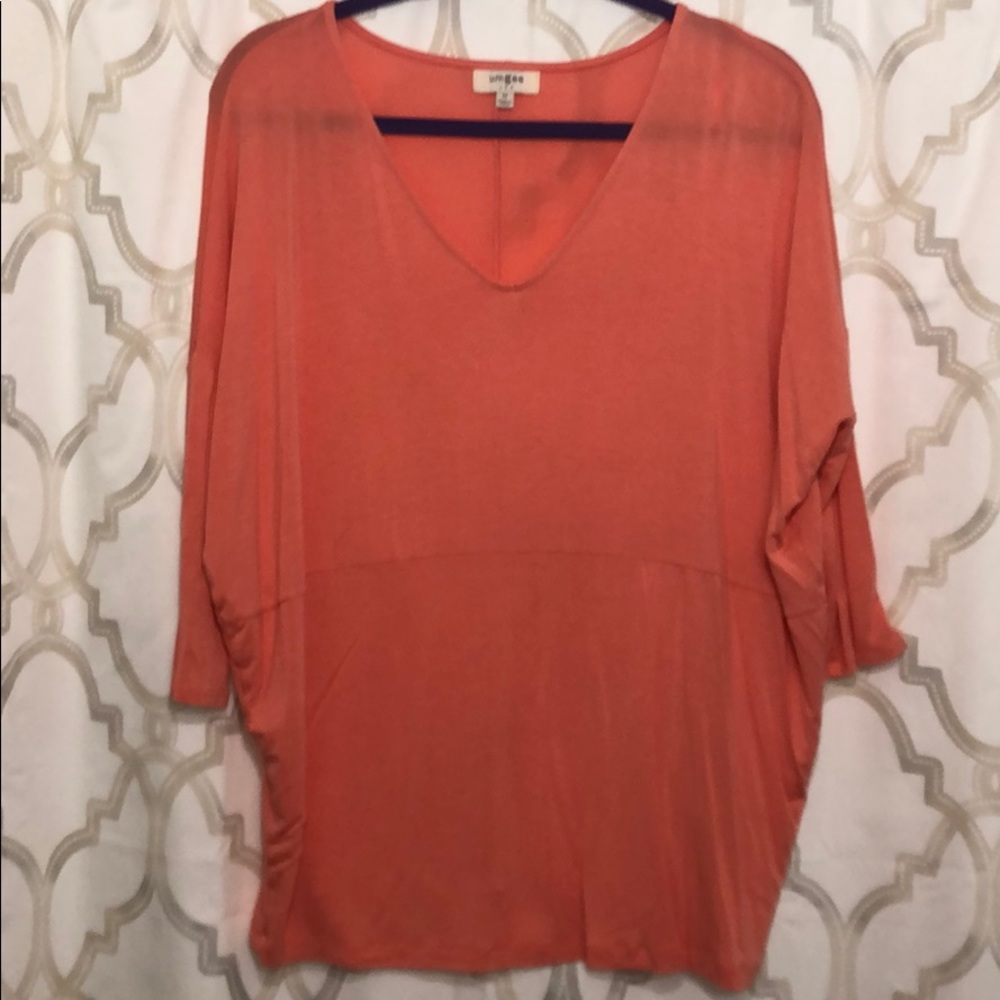 Coral Umgee 3/4 sleeve blouse
